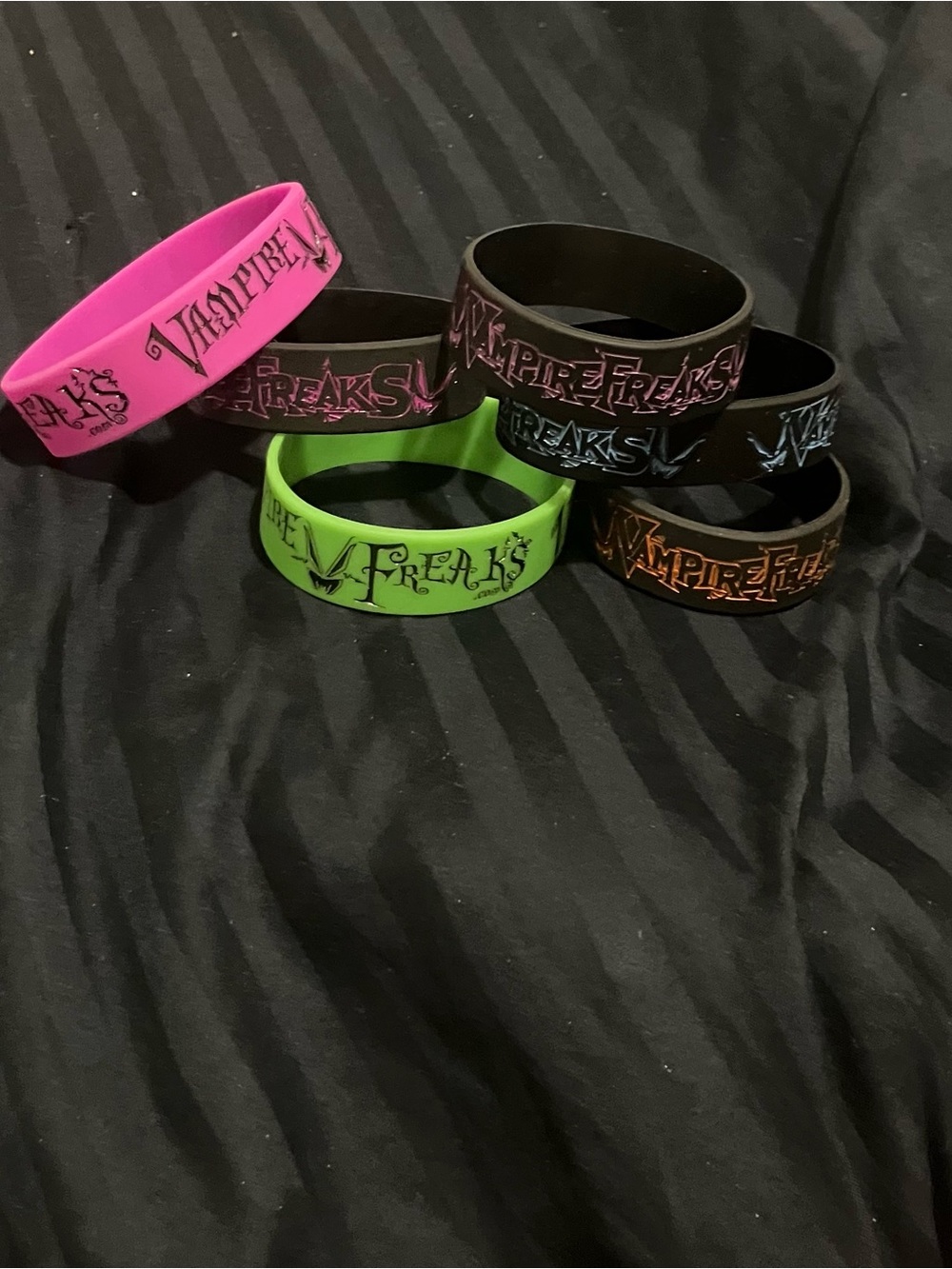 Silicone Wristbands - Pink, Green, Black